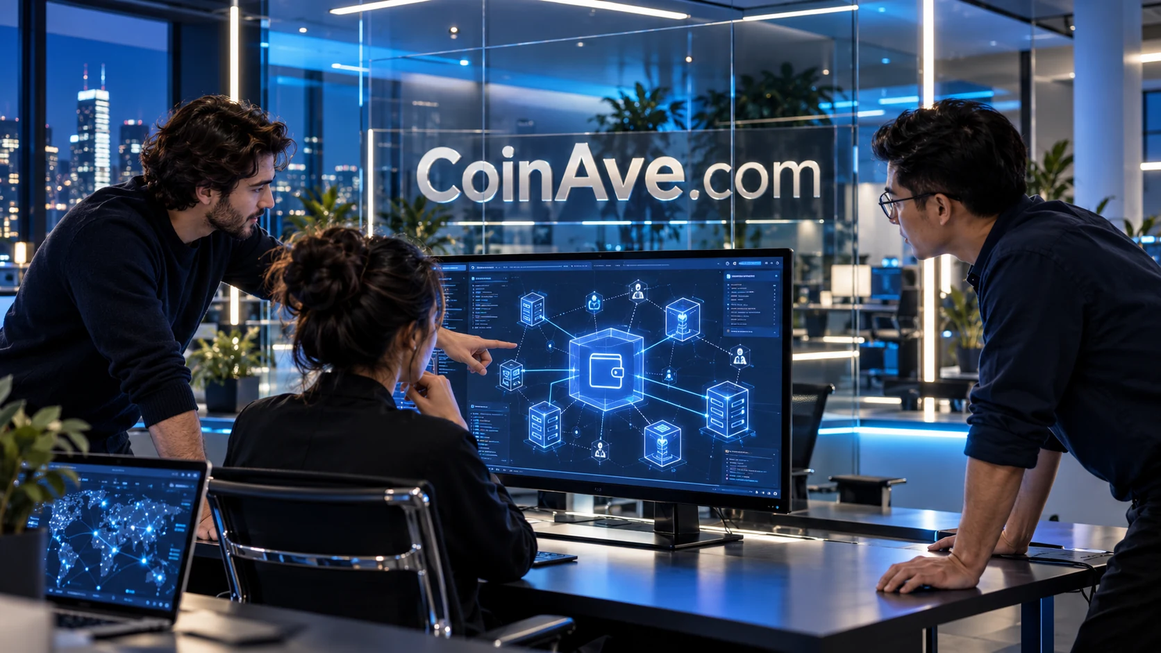 A team collaborating on cryptocurrency tools and practical learning